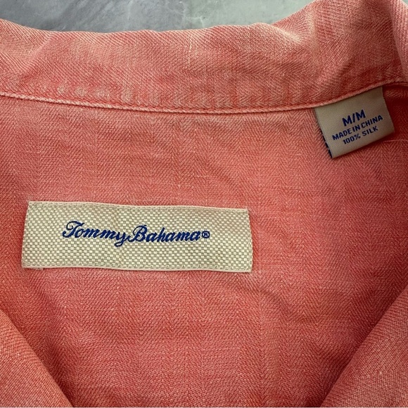 Men’s Tommy Bahama Floral Kamari Border Silk Camp Short Sleeve Shirt Medium - Picture 13 of 16